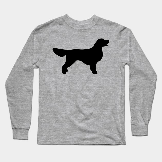 Golden Retriever - black stencil silhouette Long Sleeve T-Shirt by XOOXOO